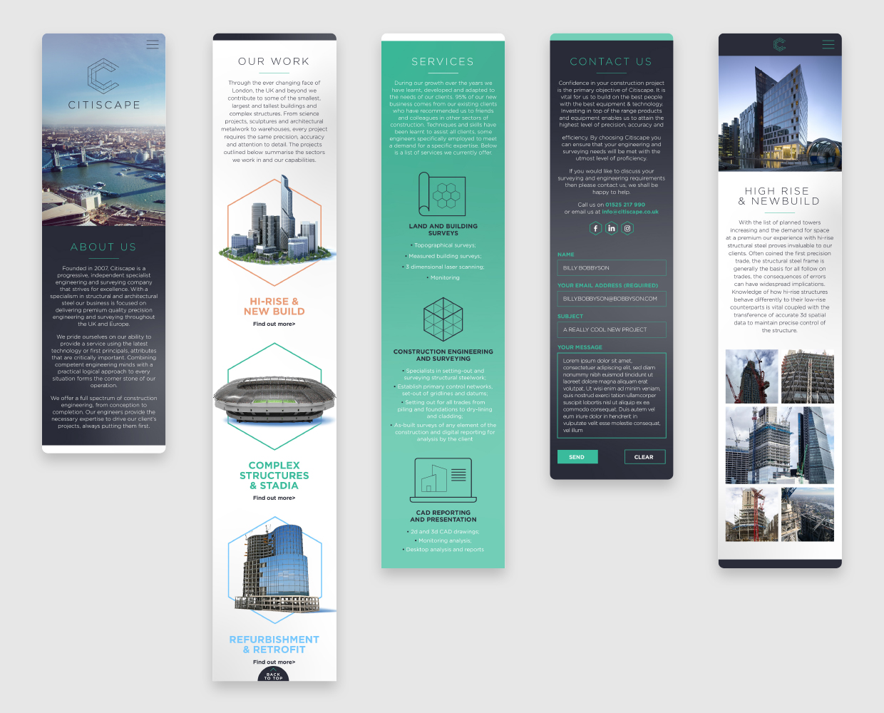 Citiscape Mobile Website Design