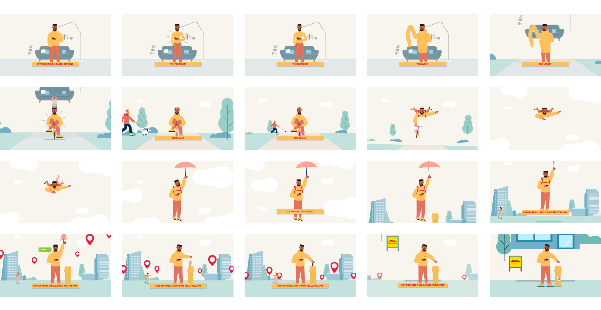 DHL Illustration Storyboard